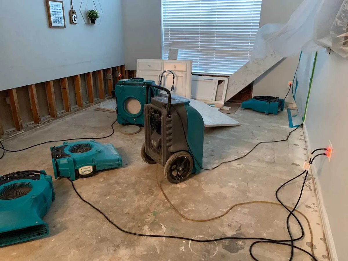 Dehumidifier in flood-cut room for Water Extraction & Removal in Oakdale
